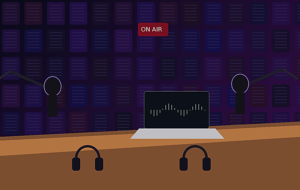 Professional podcast studio
